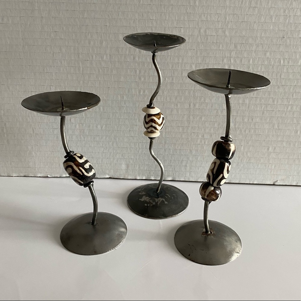 African Beaded Candle Holders from Kenya